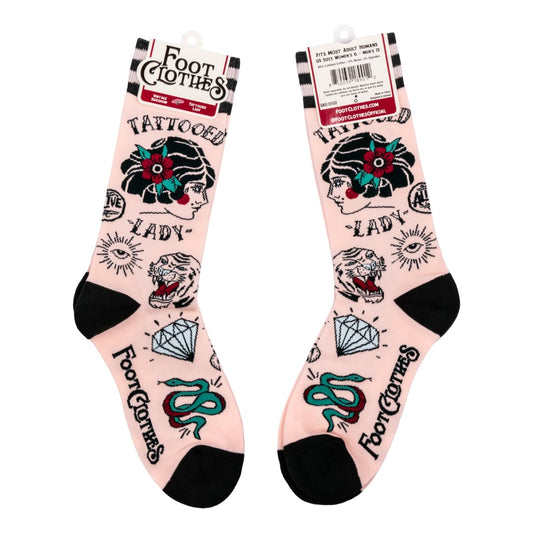 Tattooed Lady Crew Socks - FootClothes
