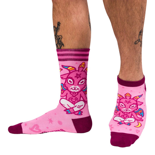 Cute Baphomet Ankle and Crew Sock Pack | 2 Designs