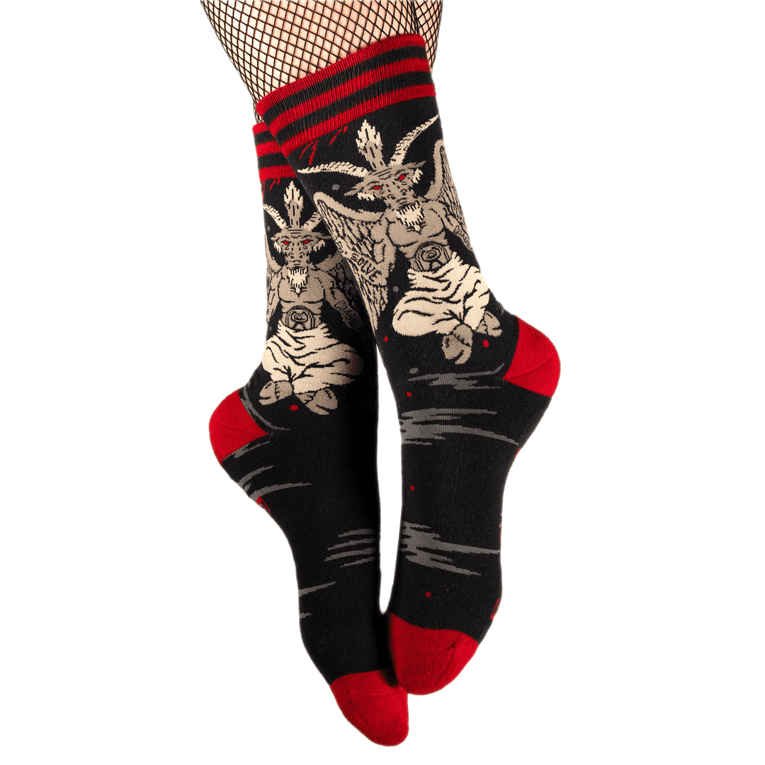 Evil AF Baphomet Crew Socks - FootClothes