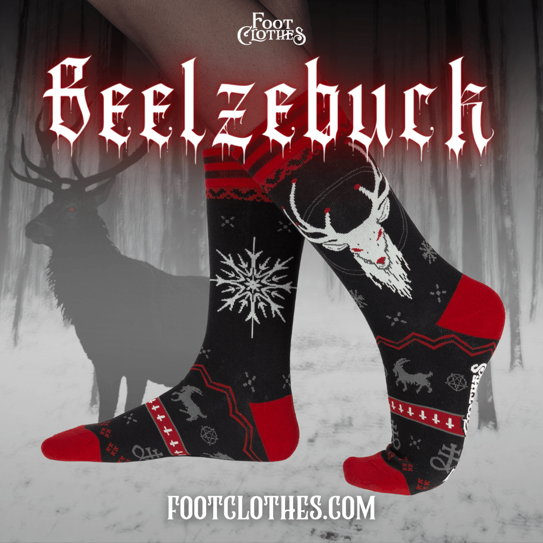 Beelzebuck Ugly Xmas Sweater Crew Socks - FootClothes
