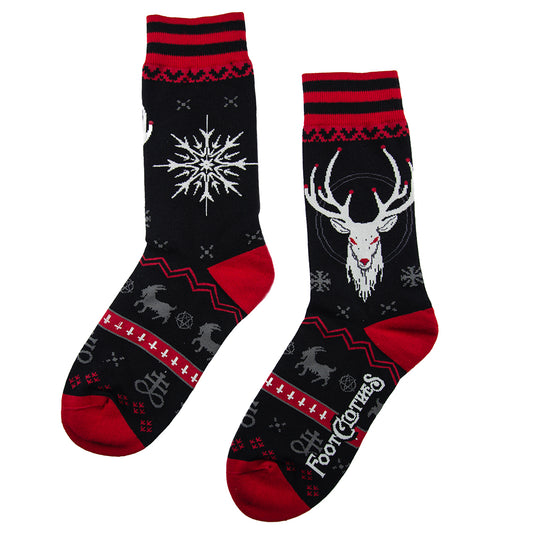 Beelzebuck Ugly Xmas Sweater Crew Socks - FootClothes