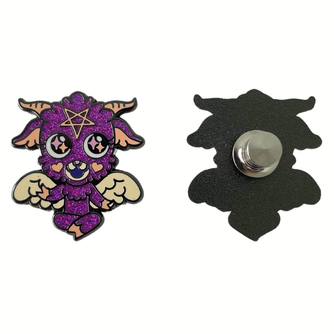 Baby Baphomet Hard Enamel Pin with Glitter - FootClothes