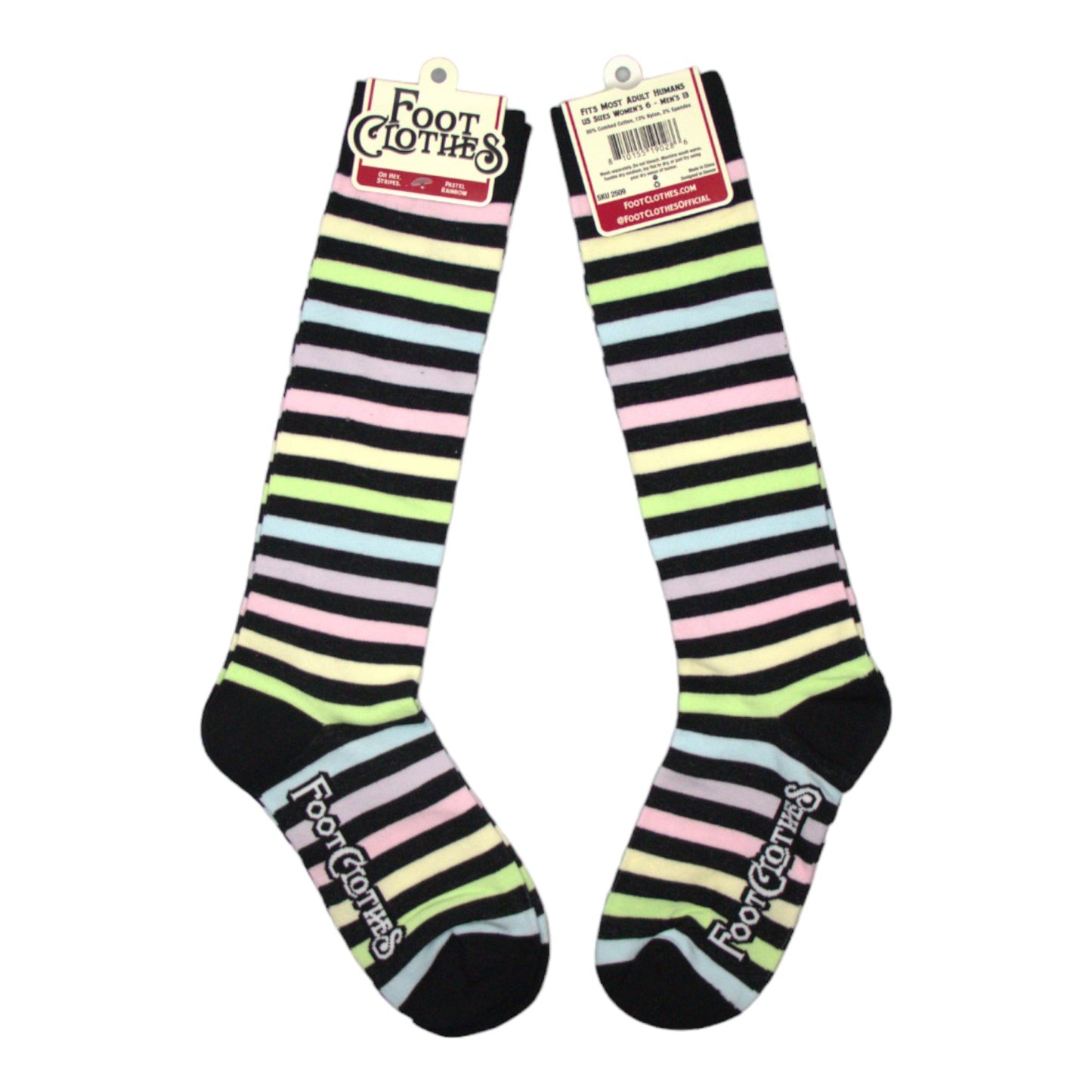 Pastel Rainbow Stripes Knee High Socks - FootClothes