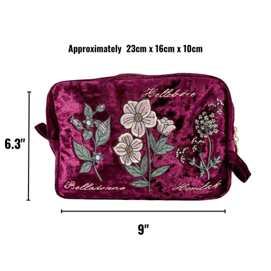 Baneful Botany Velvet Cosmetic Bag