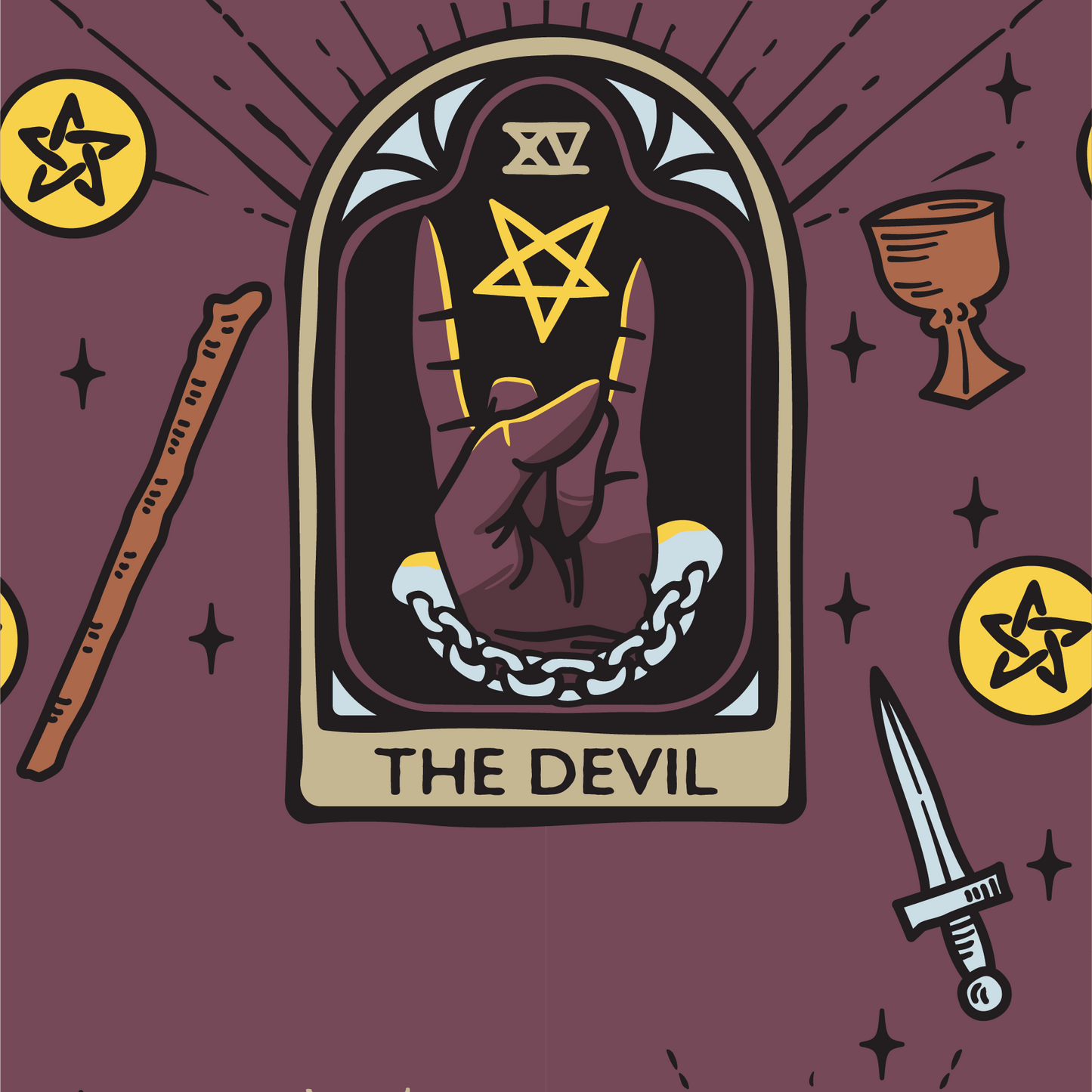 The Devil Tarot Nouveau Crew Socks - FootClothes