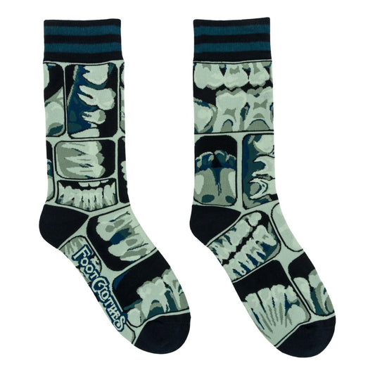 Too Cool for Flossing Teeth X-Ray Crew Socks