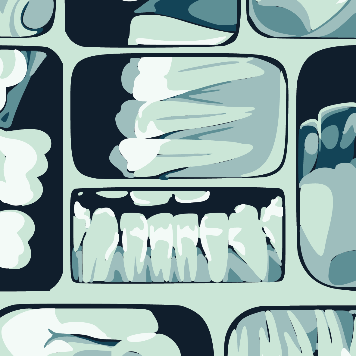 Too Cool for Flossing Teeth X-Ray Crew Socks