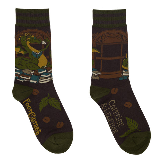 Matcha Dragon Crew Socks Flat Lay- FootClothes