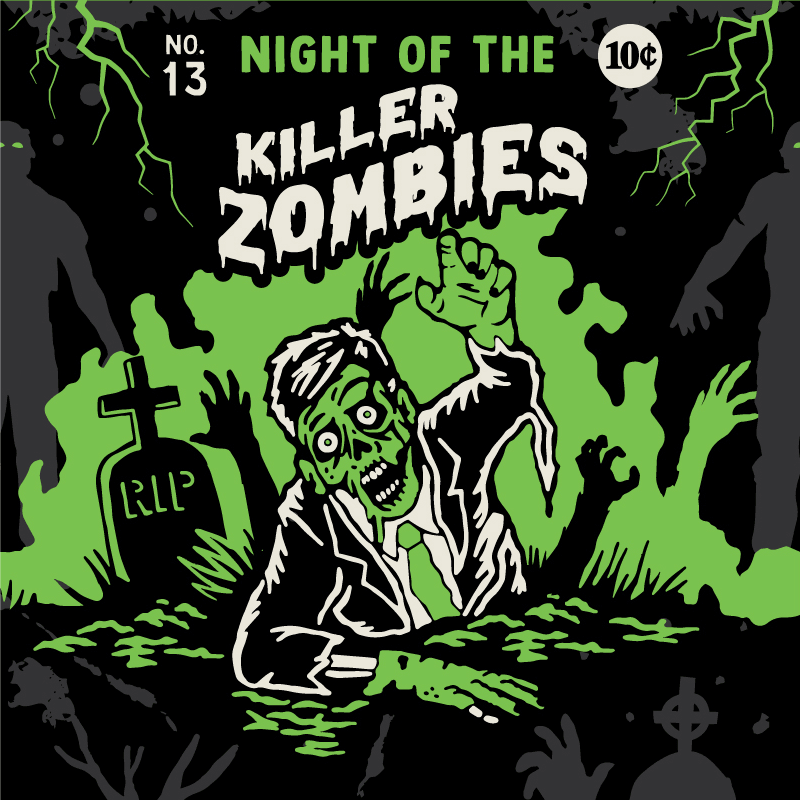Night of the Killer Zombies Crew Socks - FootClothes