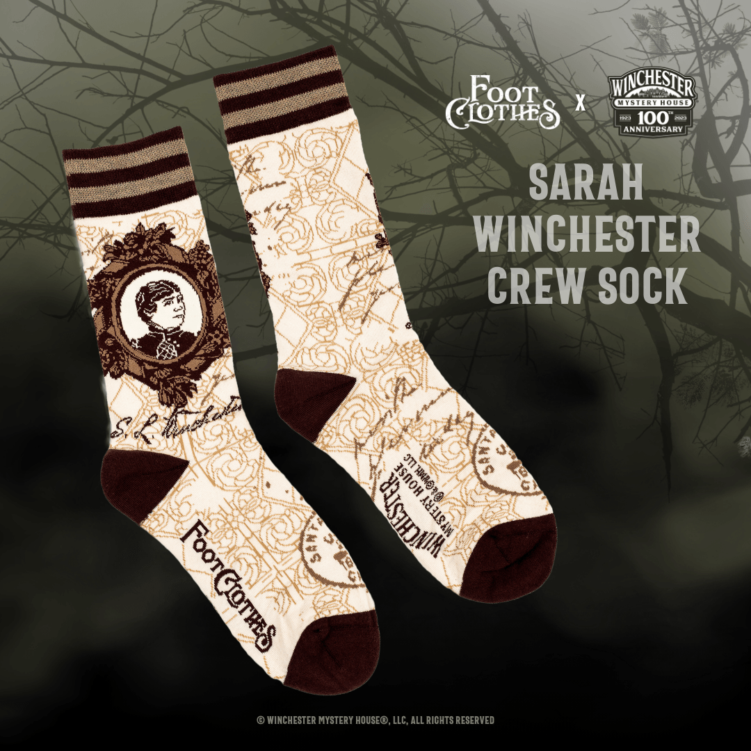 Winchester Mystery House® Sarah Winchester Portrait Crew Socks - FootClothes