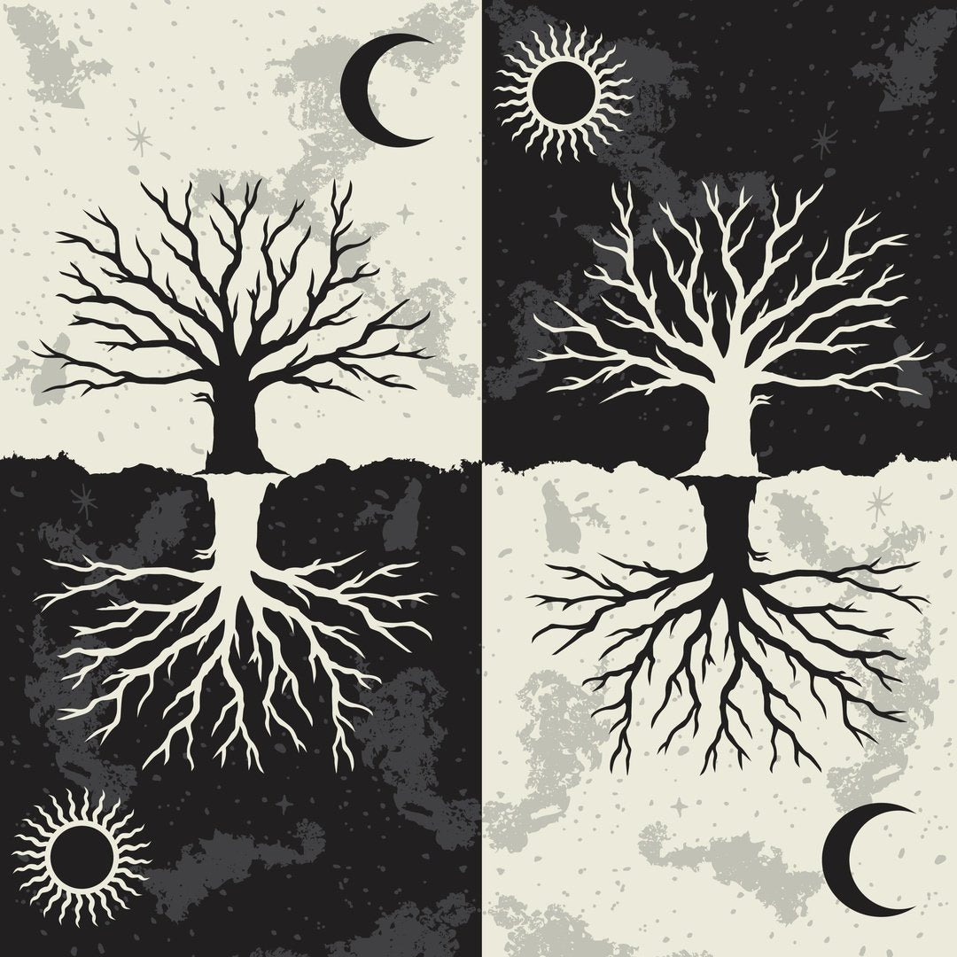 As Above So Below Tree Knee High Socks - FootClothes