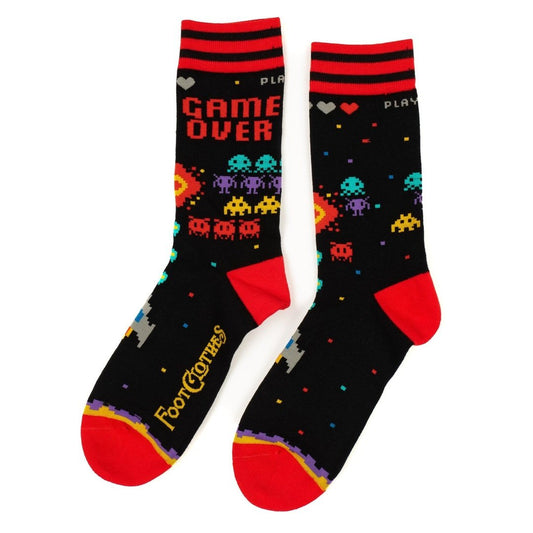 PREORDER Game Over 80s Video Game Crew Socks - FootClothes