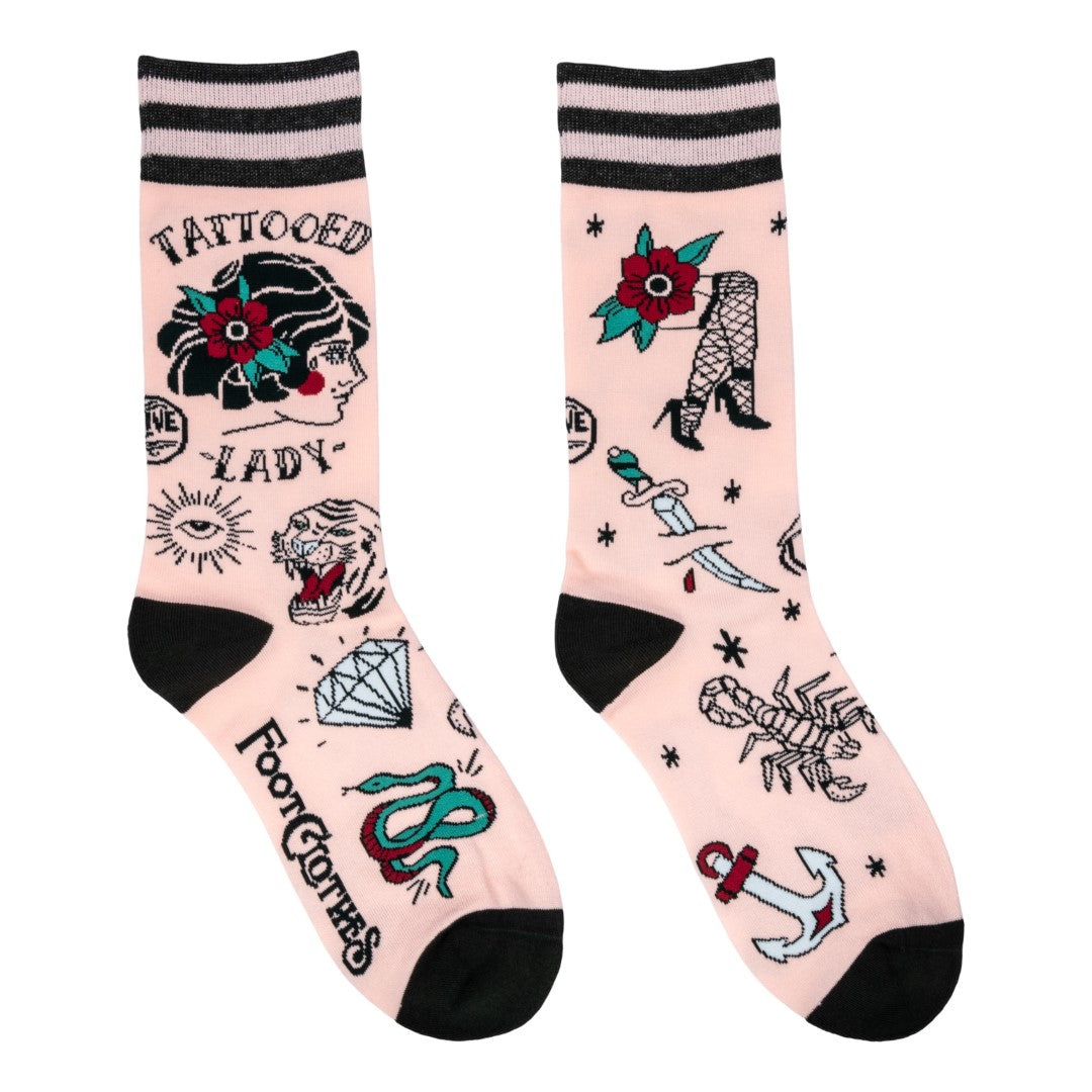 Two-Headed Tattooed Fortune Teller Crew Socks Pack