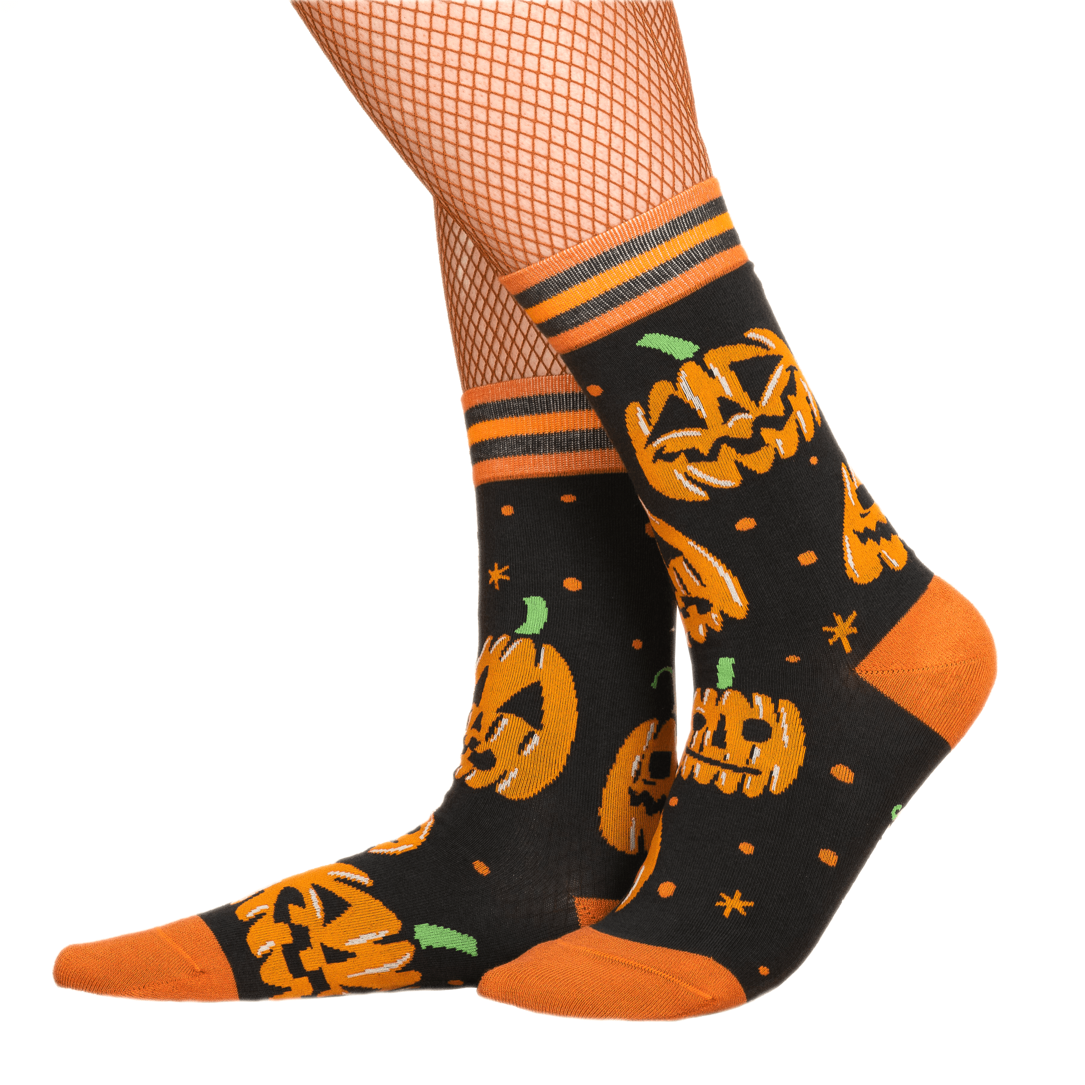 Vintage Jack-O-Lantern Pumpkin Crew Socks - FootClothes