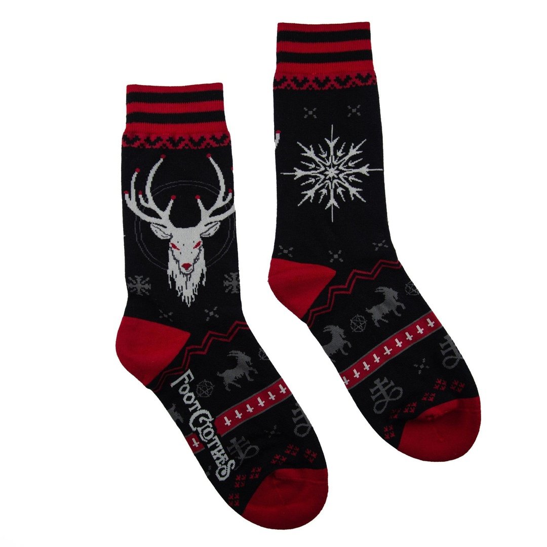 Beelzebuck Ugly Xmas Sweater Crew Socks - FootClothes