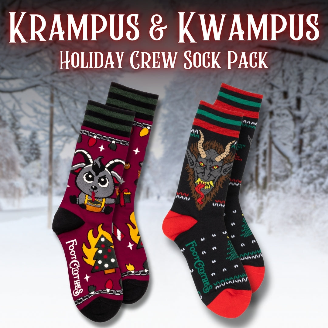 Krampus & Kwampus Holiday Crew Sock Pack | 2 Designs