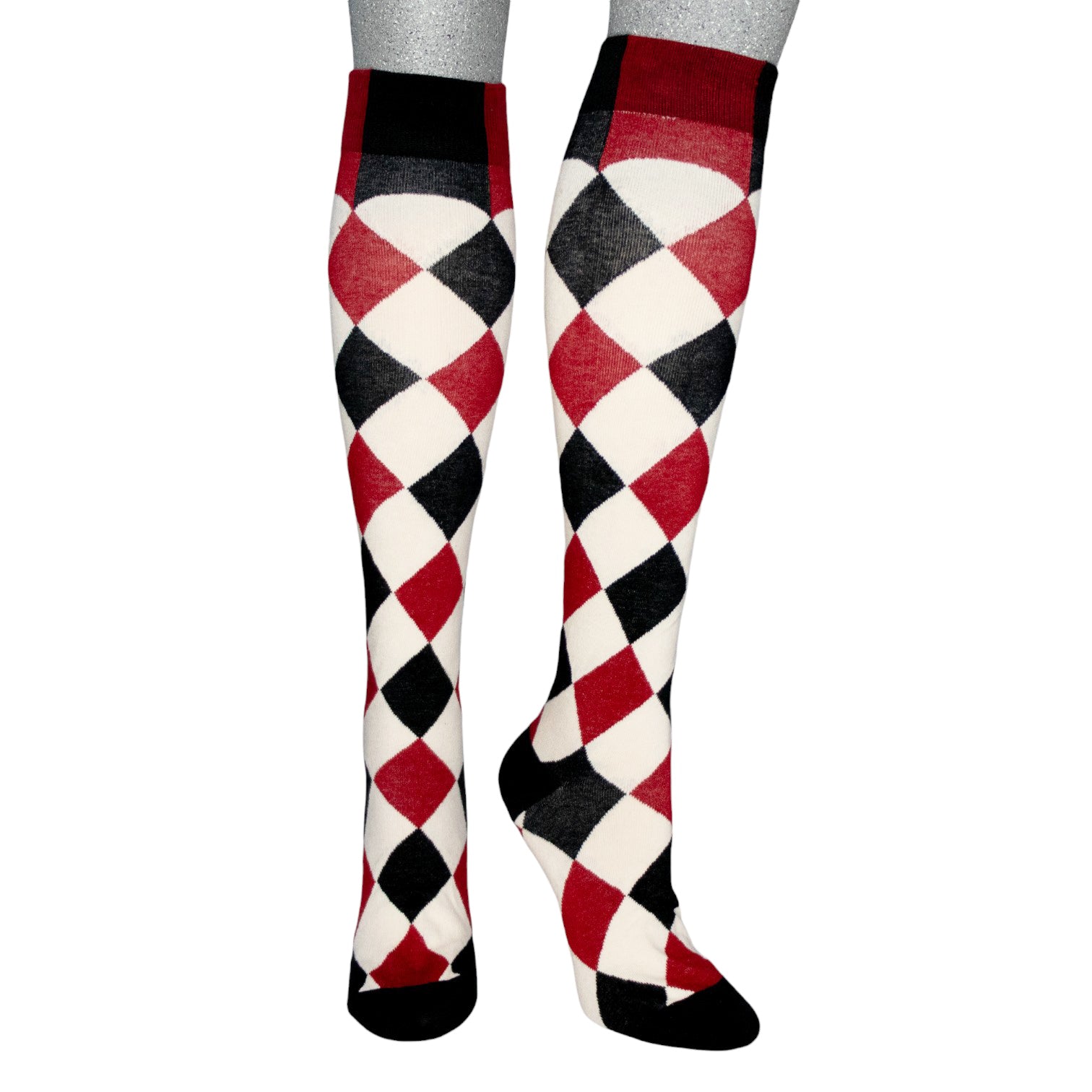 Haunting Harlequin Knee High Socks