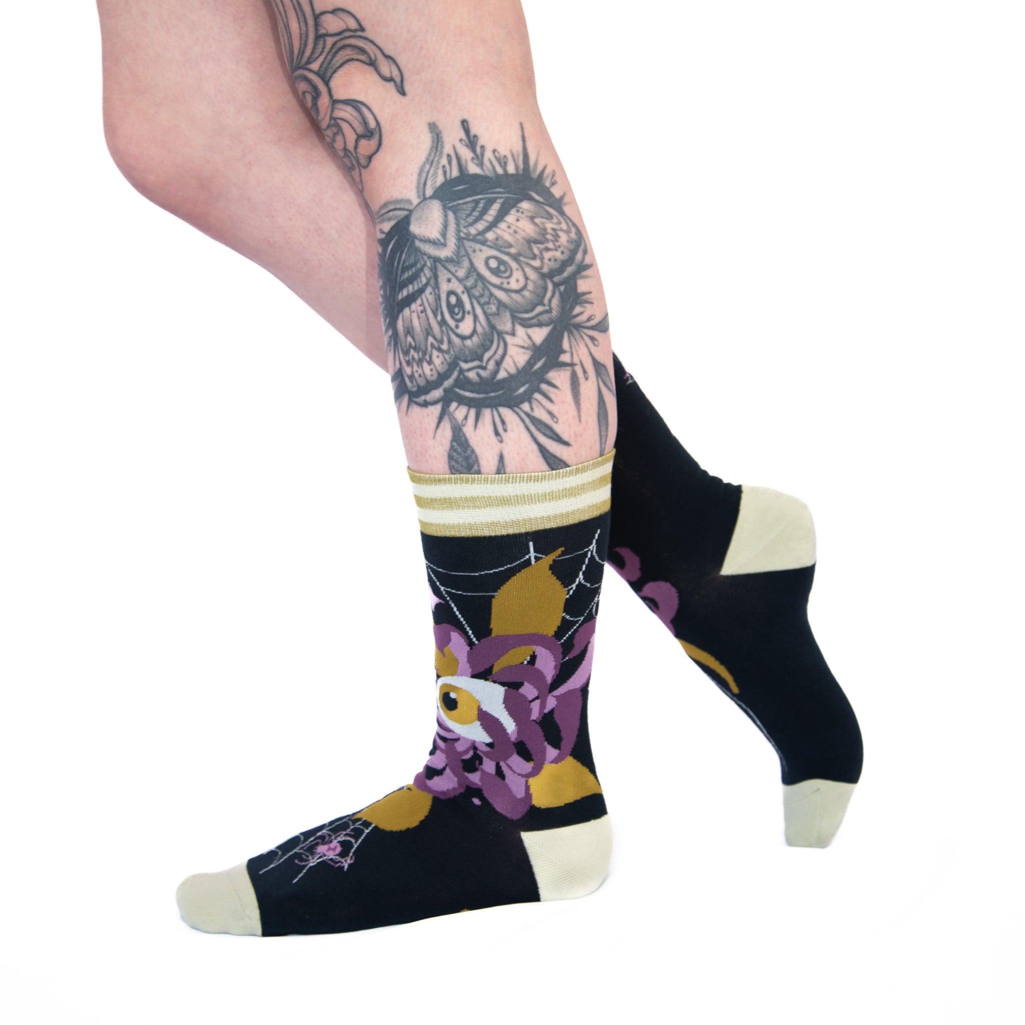 Arachnid's Bloom Crew Socks - FootClothes