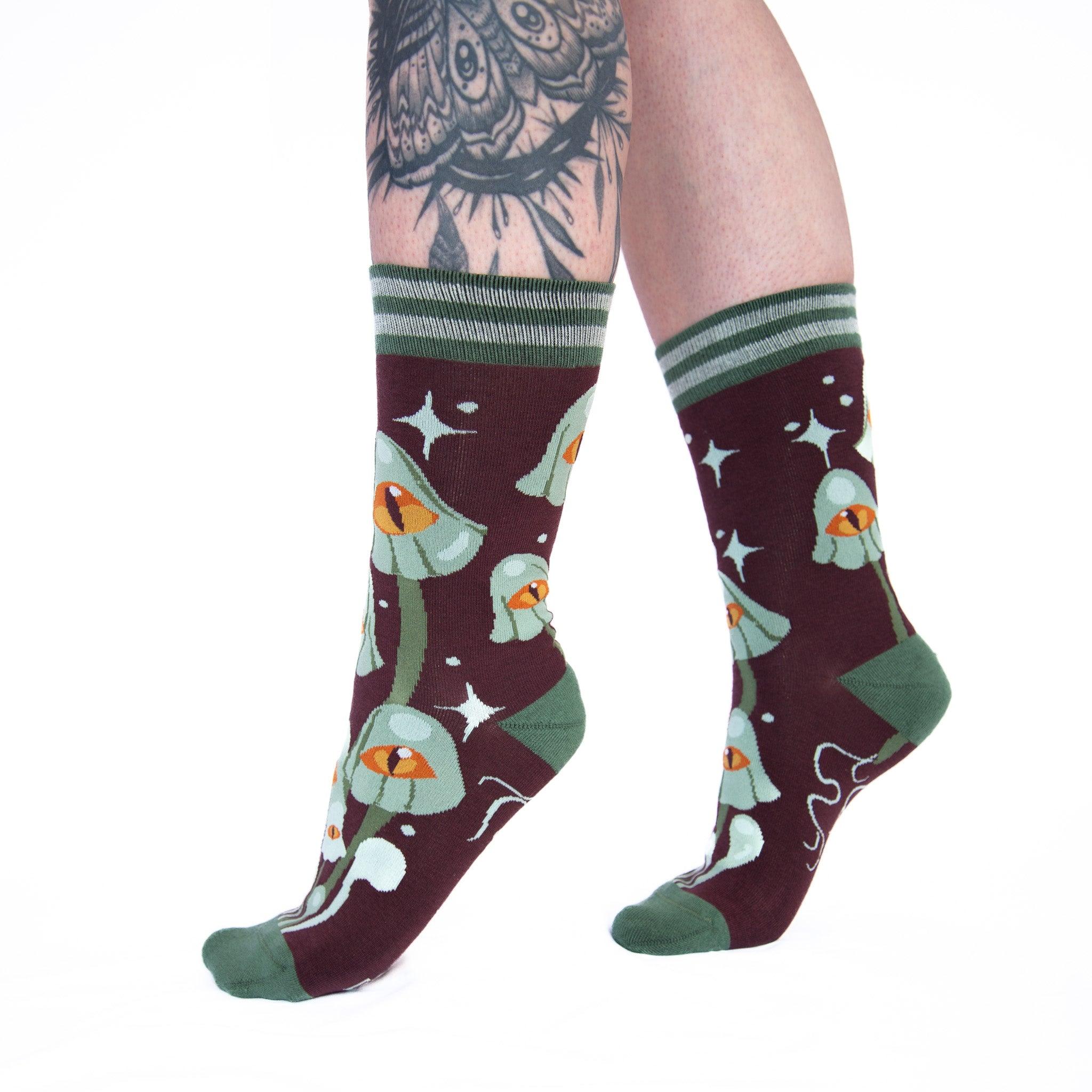 Mystic Mushrooms Crew Socks - FootClothes