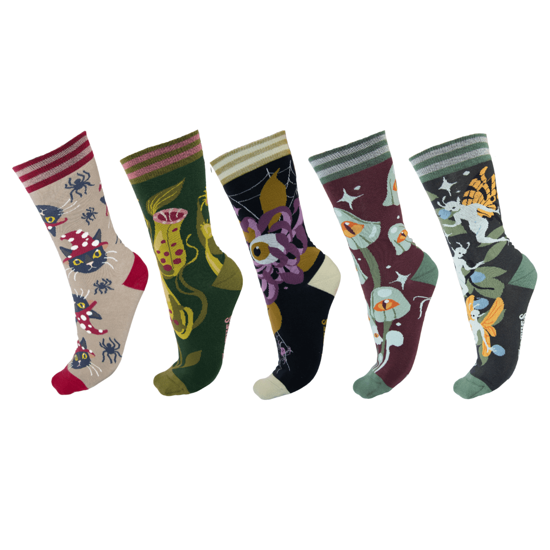 Cottagecore Crew Sock Pack | 5 Designs - FootClothes