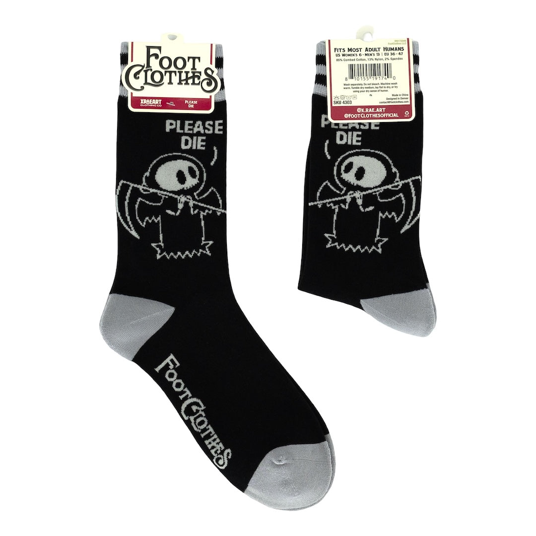 Please Die Crew Socks - FootClothes
