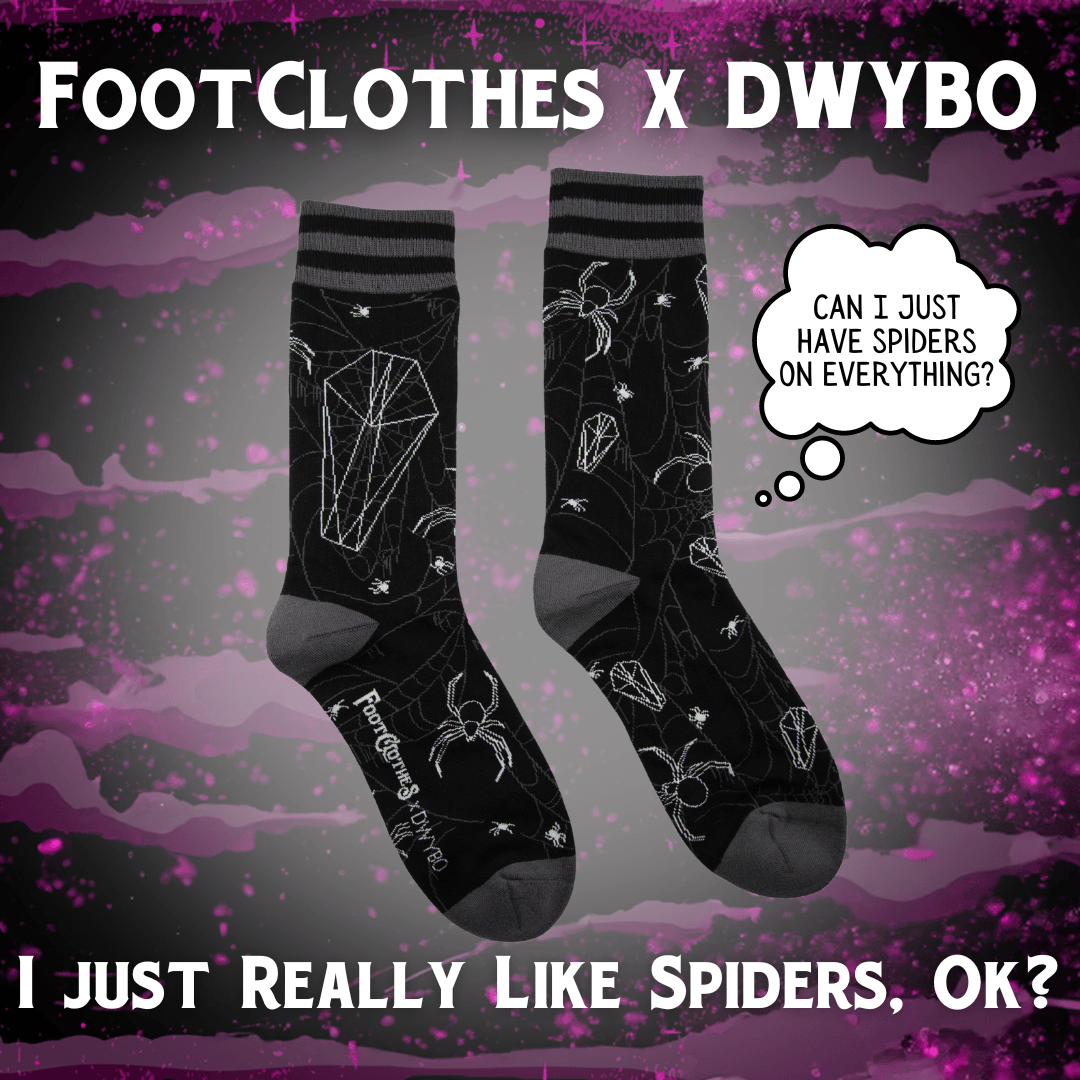 I Just Really Like Spiders, OK? FootClothes x DWYBO Crew Socks | FootClothes | Socks | 2202