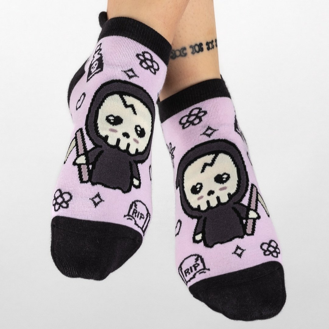 Pastel Goth Grim Reaper Ankle Socks | FootClothes