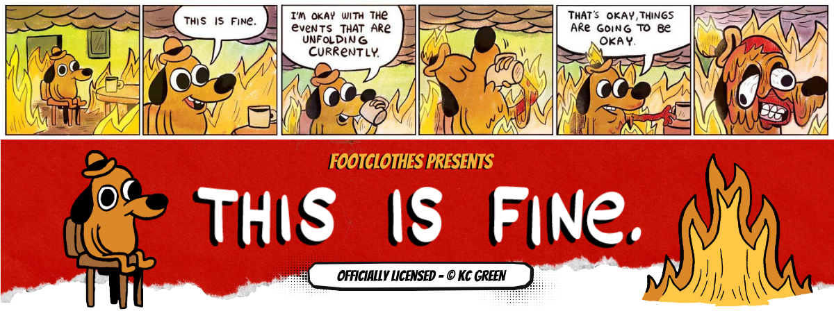 FootClothes Presents: This is Fine. Socks officially licensed by KC Green.