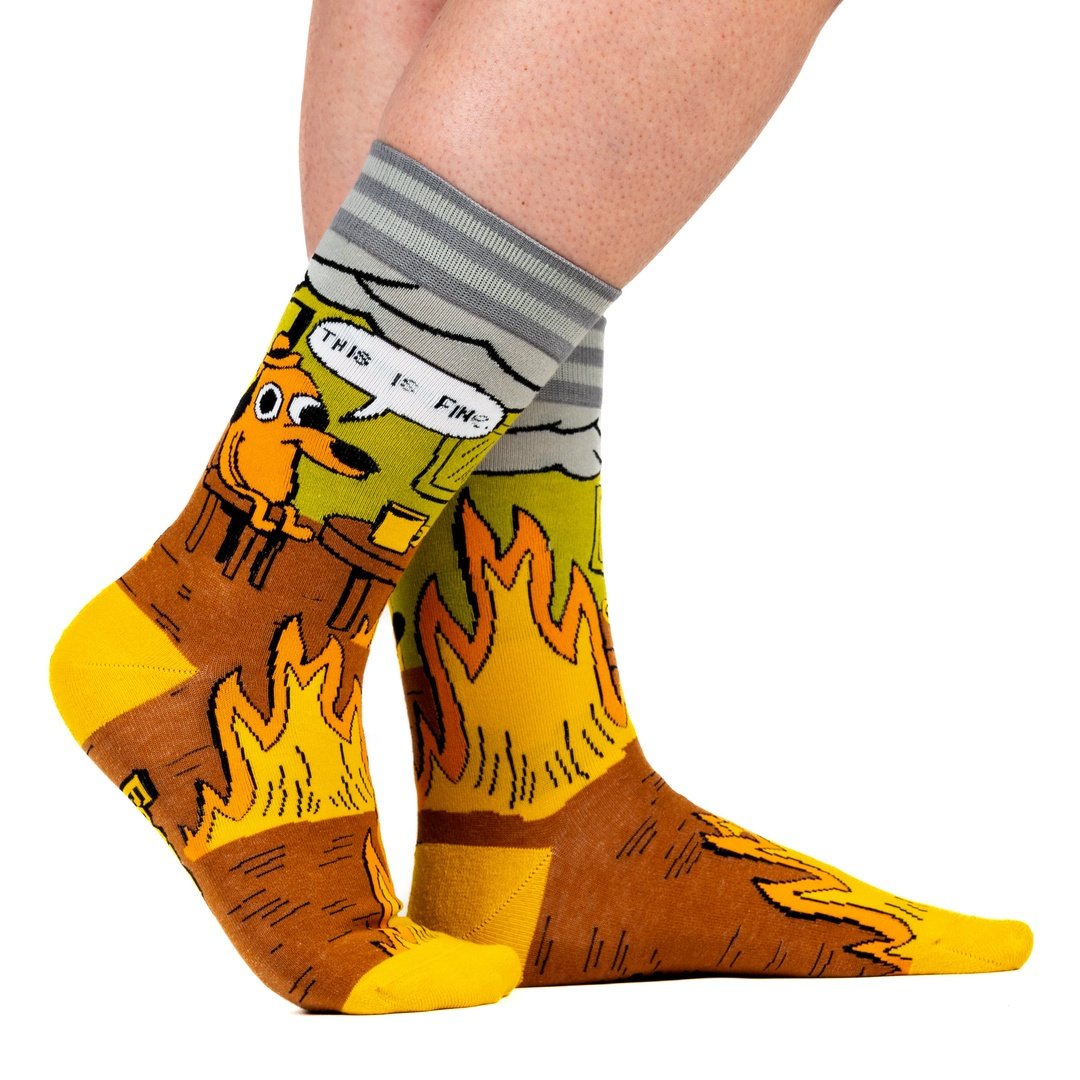 This is Fine. Also, Not Fine. Crew Socks