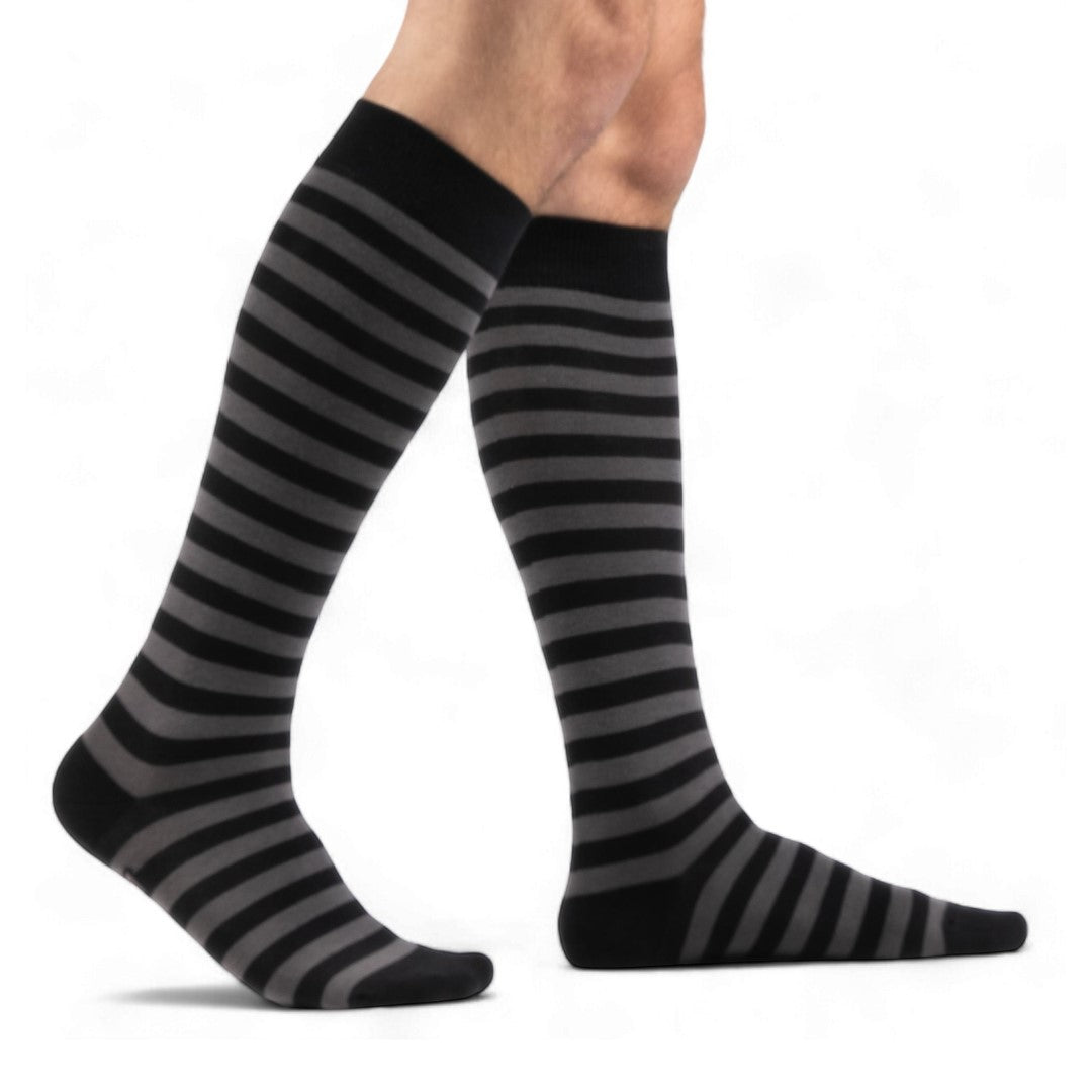 Smoke and Black Stripes Knee High Socks