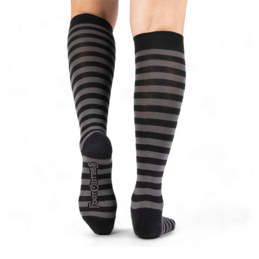 Smoke and Black Stripes Knee High Socks