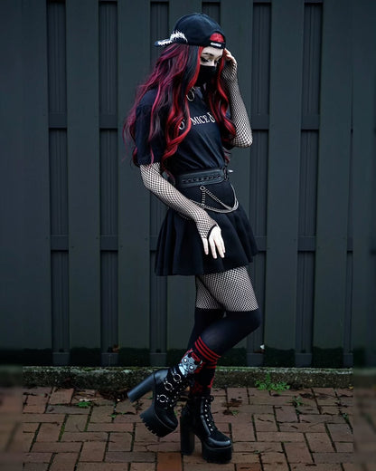 FootClothes x Aborted Death Kitty Crew Socks