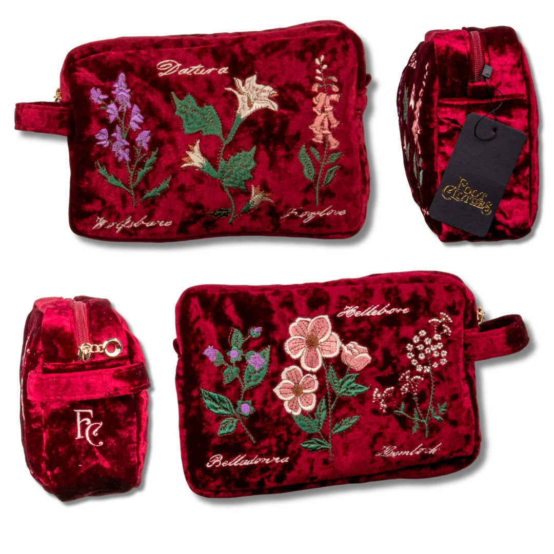 Baneful Botany Velvet Cosmetic Bag