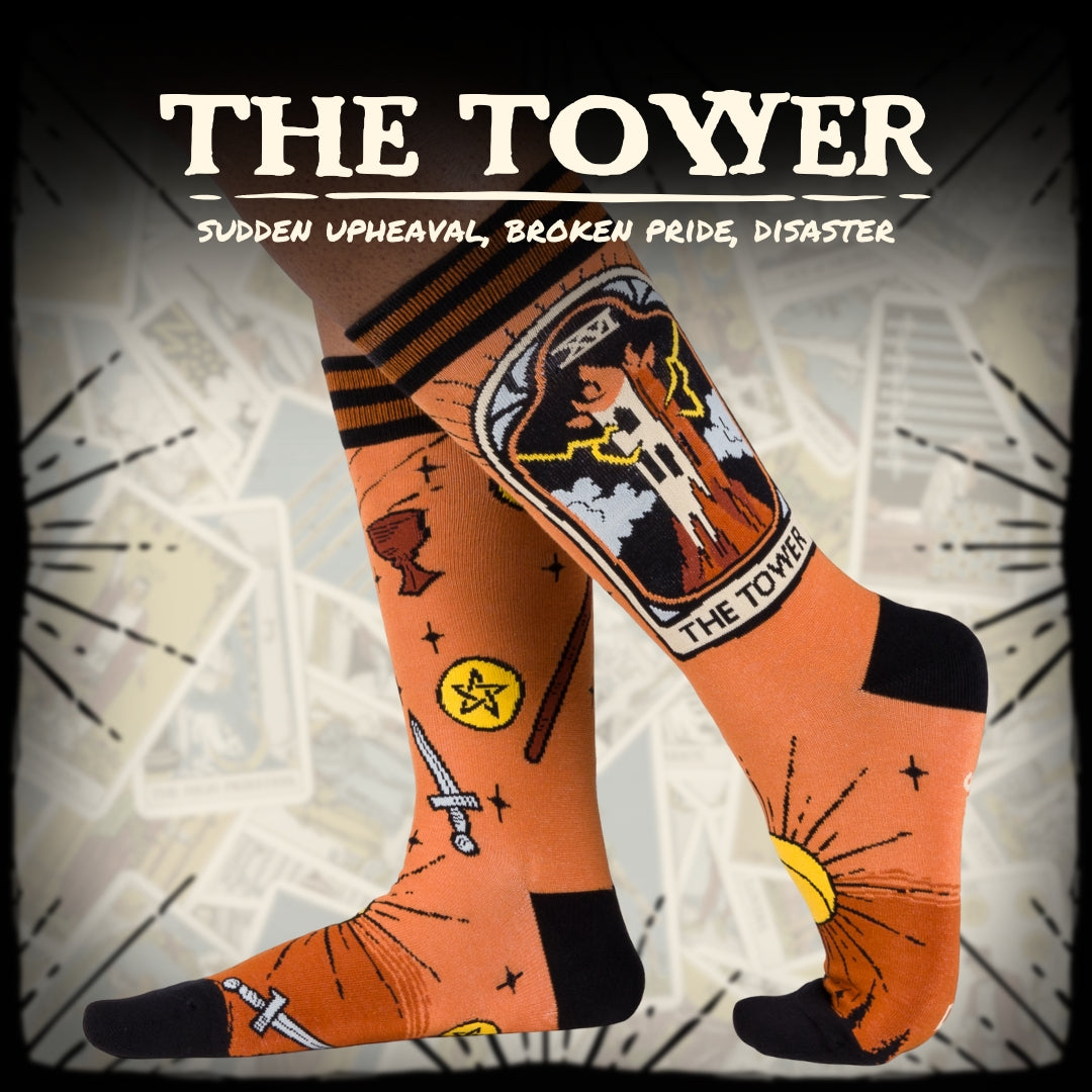 The Tower Tarot Nouveau Crew Socks