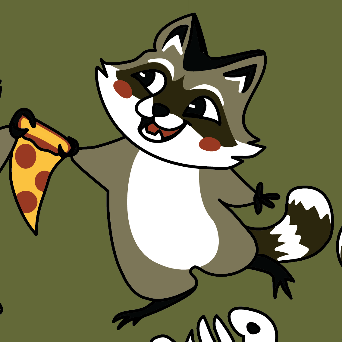 Trash Panda Pizza Party Crew Socks