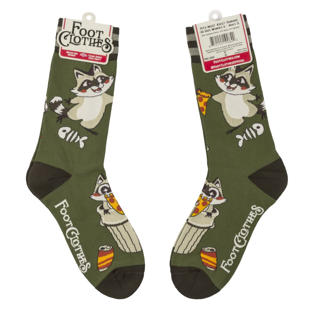 Trash Panda Pizza Party Crew Socks