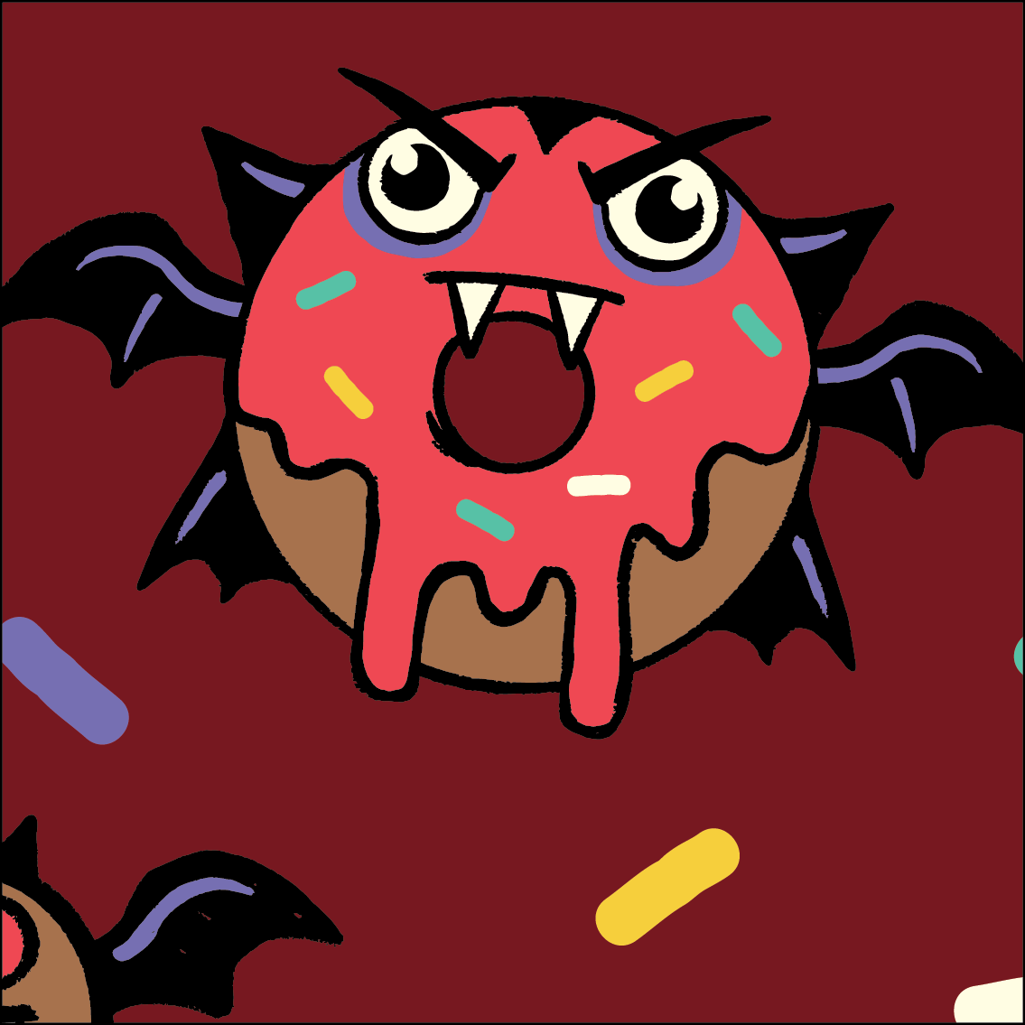 Vampire Donut Crew Socks