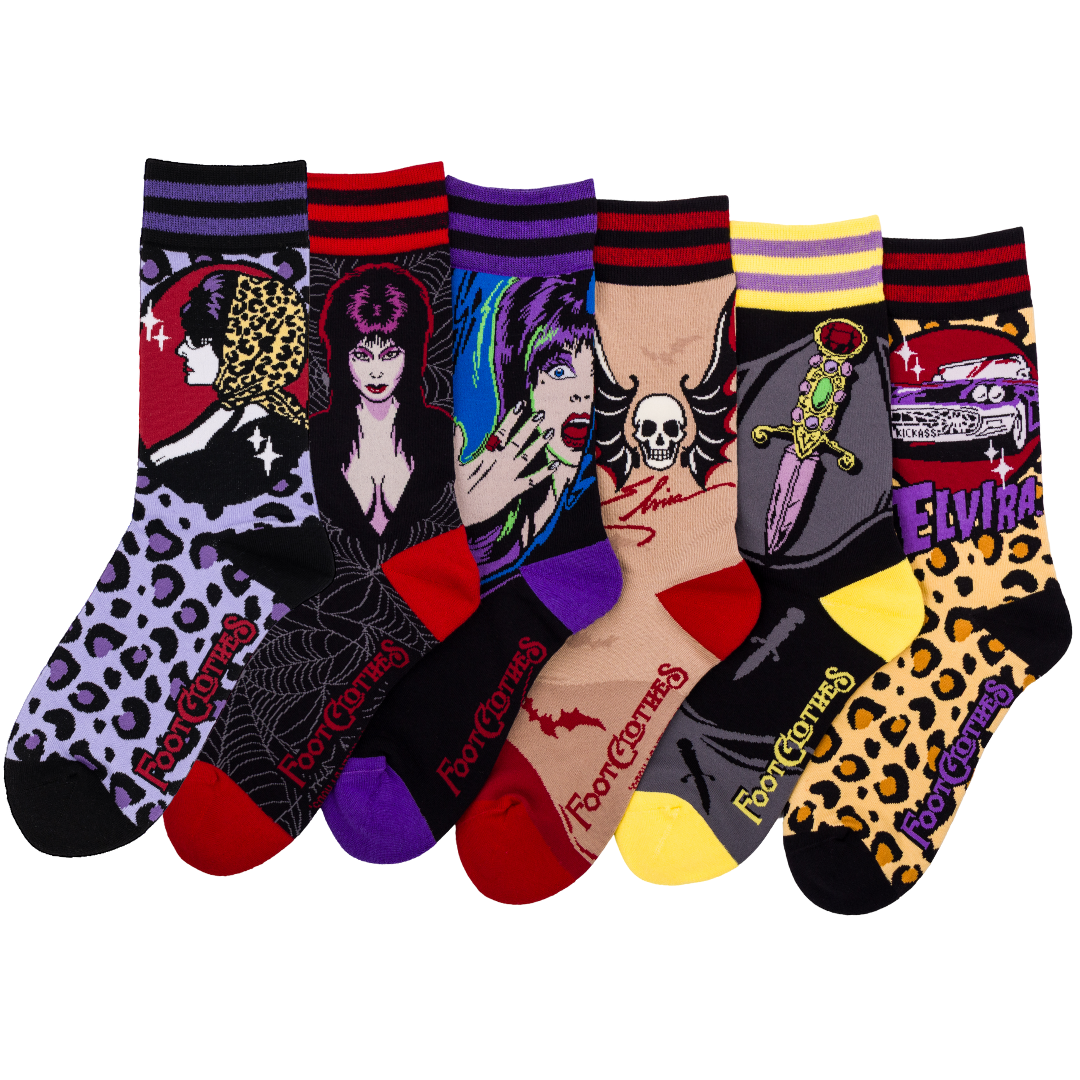 Elvira Yours Crew-lly Sock Pack | 6 Designs