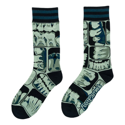 Too Cool for Flossing Teeth X-Ray Crew Socks