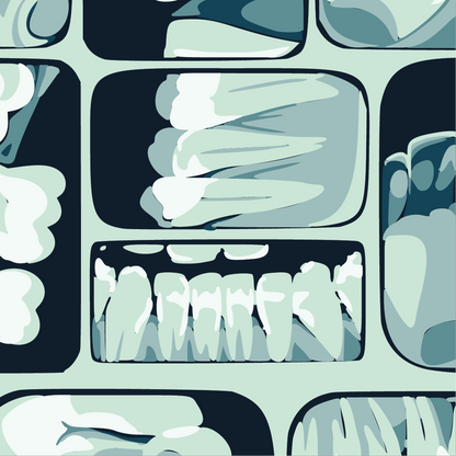 Too Cool for Flossing Teeth X-Ray Crew Socks