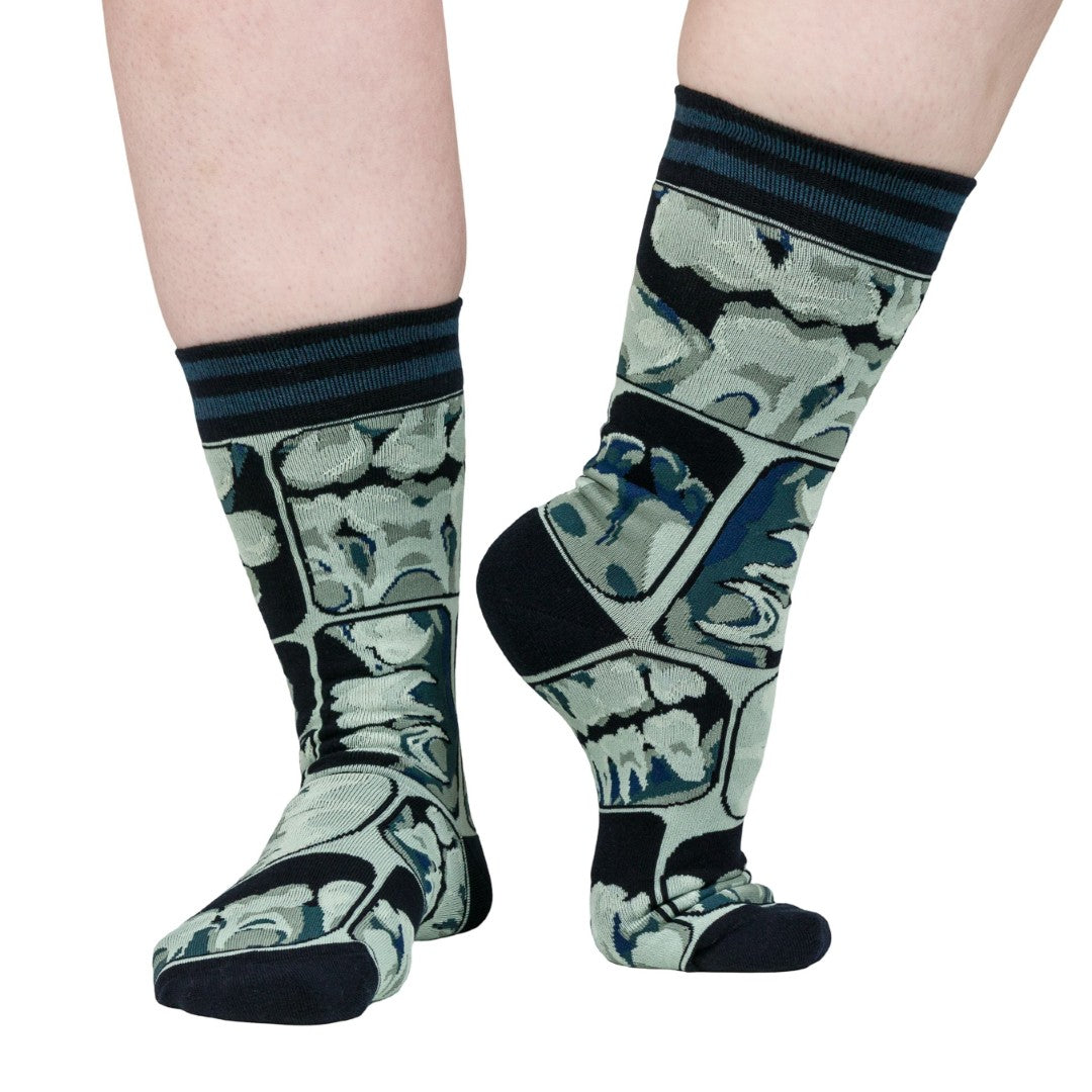 Too Cool for Flossing Teeth X-Ray Crew Socks