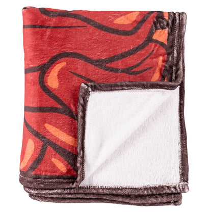 Folded Gut Feeling Plush Blanket Showing White Inside Fold