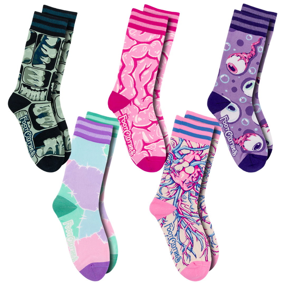 Weird Anatomy Crew Sock Pack | 5 Designs