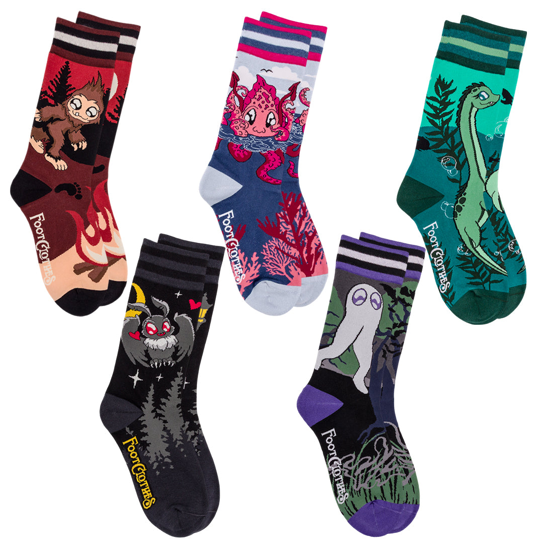 Cute Cryptids Crew Sock Pack | 5 Designs