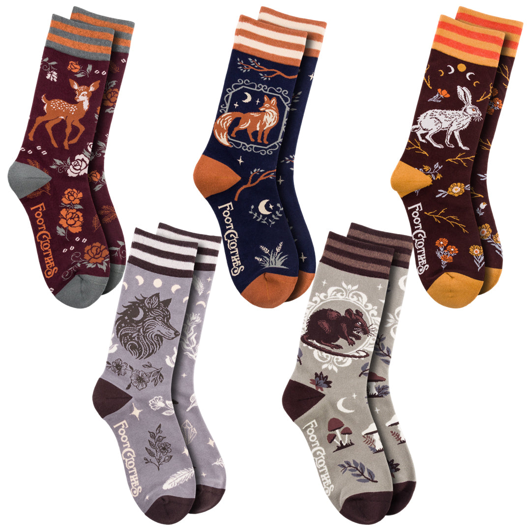 PREORDER Forest Familiars Crew Sock Pack | 5 Designs