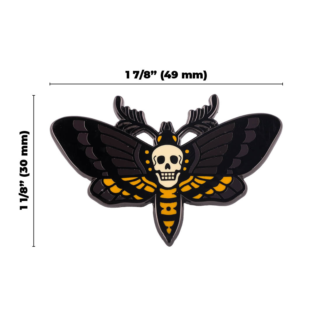 LIMITED Death's Head Moth Hard Enamel Pin