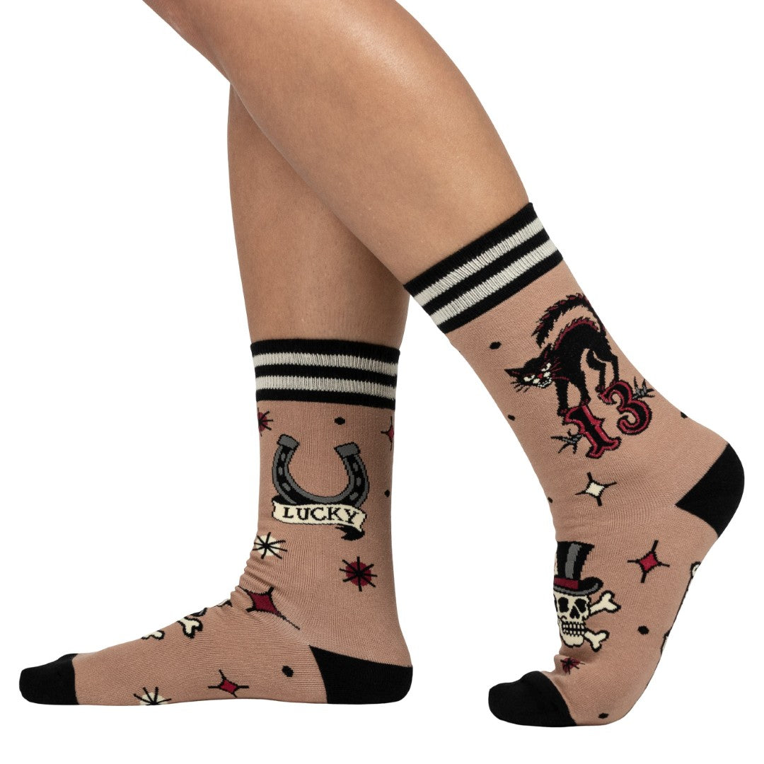 Superstitious Ink Crew Socks