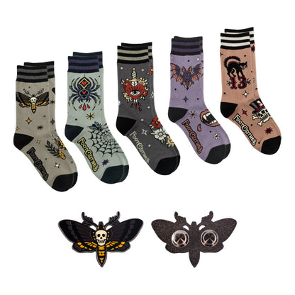 LIMITED Cursed Classics Crew Socks and Pin Pack | 5 Designs