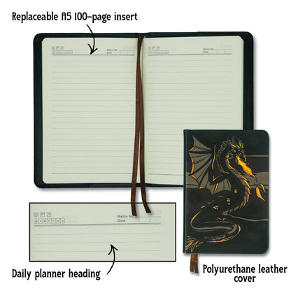 LIMITED Dragon's Flame PU Leather Journal (Reusable Cover + Pages)