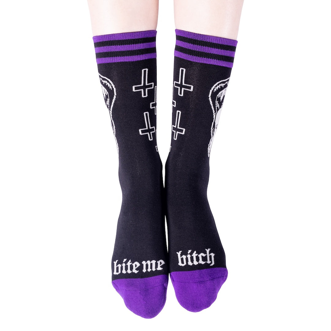 Bite Me Bitch Crew Socks - FootClothes